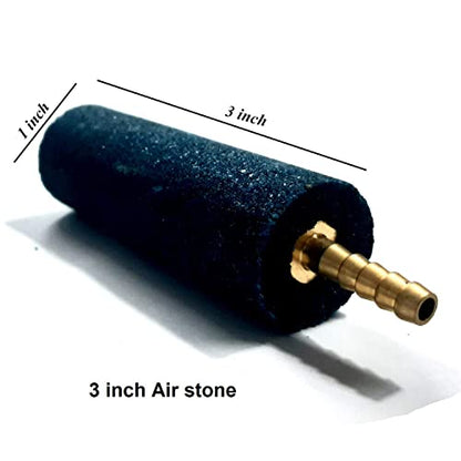 WE Hydroponics Cylinder Air Stone with Brass Nozzle for Hydroponics, Aquaponics, Biofloc Fish Farming Tank Pond Aeration Aquarium Increase Oxygen Healthy Environment (4inch, 5)