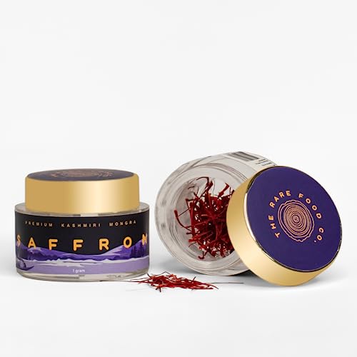 The RARE FOOD Co. 100% Pure Kashmiri Mongra Saffron (Kesar) | Mongra A+++ | Authentic & Directly Sourced from Kashmir | High Crocin, Picrocrocin, and Safranal | Stress & Anxiety Reliever, Immunity Booster | Saffron for Pregnant Women, Pooja Rituals & Food