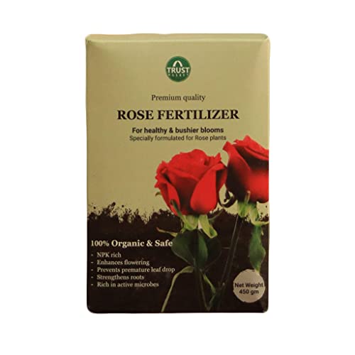 TrustBasket Rose Fertilizer (450gm - Set of 1) | Rose Plant Food For Flowering Plants | For All Rose Varieties | Flower Booster Rose Mix | Granulated Rose Food