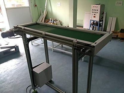 IICPL Belt Conveyor with Aluminium frame -1500 L x 300W x 1200H mm (Green-Silver)