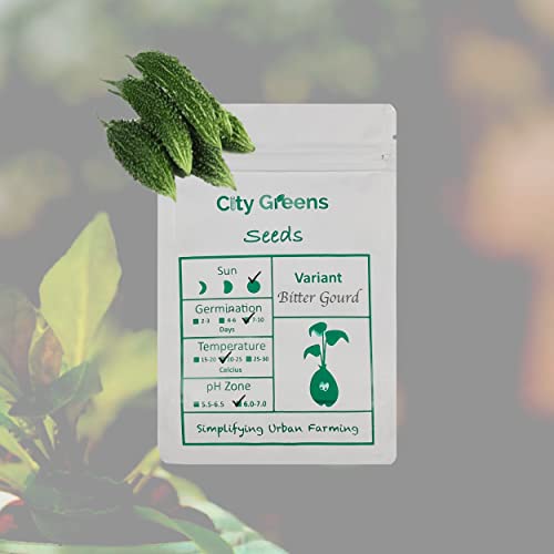 City Greens Plant Seeds For Home Gardening | Bitter Gourd (Karela) | Vegetable Seeds for Home Garden - Total 20 Seeds in a Pack.