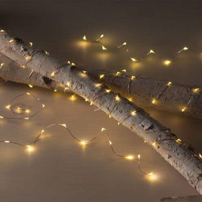 Quace Copper String Led Light 10M 100 LED Battery Powered Wire Decorative Fairy Lights - Warm White
