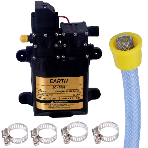 ॲग्रिंश 12v DC वॉटर पंप बॅटरी स्प्रेअर मोटर डबल हाय परफॉर्मन्स 12V Dc 220 Psi फार्म ॲग्रीकल्चर मिस्ट स्प्रे, कार बाइक वॉश, सॅनिटायझिंग, एसी क्लीनिंग, गार्डनिंगमध्ये वापरले जाते