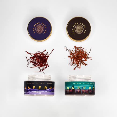 The RARE FOOD Co. 100% Pure Kashmiri Mongra Saffron (Kesar) | Mongra A+++ | Authentic & Directly Sourced from Kashmir | High Crocin, Picrocrocin, and Safranal | Stress & Anxiety Reliever, Immunity Booster | Saffron for Pregnant Women, Pooja Rituals & Food