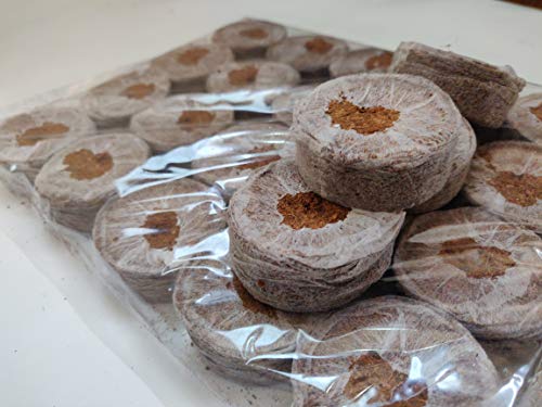 WE Hydroponics Coco Pellets 50mm -Set of 35, Jiffy Made, Soilless Germination Medium, Coco disc