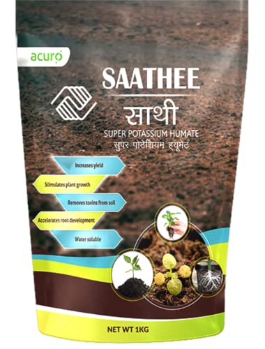 ACURO Saathee Super Potassium Humate for Home Plants, Gardens and Agriculture - Humic Acid, Nutrient for Growth (1 kg)