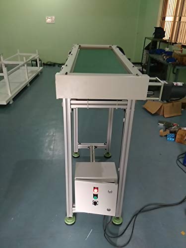 IICPL Belt Conveyor with Aluminium frame -1500 L x 300W x 1200H mm (Green-Silver)
