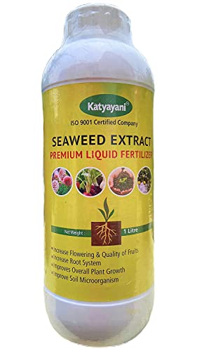 Katyayani Seaweed Liquid Extract Water Soluble | Organic Plant Growth Promoter & Bio-Stimulant | 5L | 1000ml x 5 |