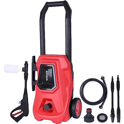 FALCON HiJet-75 Electric Garden Washer 1400W High Pressure 75 Bar Power Cleaner Machine Portable with Wheels Ideal for Car Home Garden