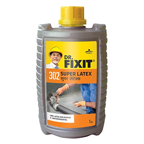 डॉ. FIXIT 302 SBR Latex सुपर लेटेक्स SBR लेटेक्स वॉटरप्रूफिंग आणि दुरुस्तीसाठी छप्पर, टेरेस, बाथरूम, टॉयलेट - 1Kg, (राखाडी) (1Pc), काँक्रीट, दगडी बांधकाम, दगडी बांधकाम, प्लास्टरशी मजबूत बंध