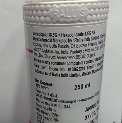 गेहूं और मूंगफली के बीज उपचार के लिए Tata Rallis Neonix 20 FS (इमिडाक्लोप्रिड 18.5% + हेक्साकोनाज़ोल 1.5% FS) (250ml पैक) कीटनाशक + कवकनाशी