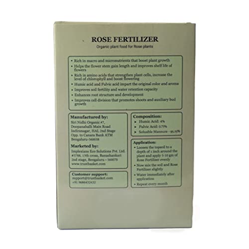 TrustBasket Rose Fertilizer (450gm - Set of 1) | Rose Plant Food For Flowering Plants | For All Rose Varieties | Flower Booster Rose Mix | Granulated Rose Food