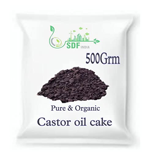 SDF INDIA Castor Oil Seed Cake Powder | 100% Natural, Organic NPK Fertilizers | Micronutrients for Plants | Home & Terrace Gardening | Boosts Plant Growth & Pest Repellent (500Grm)