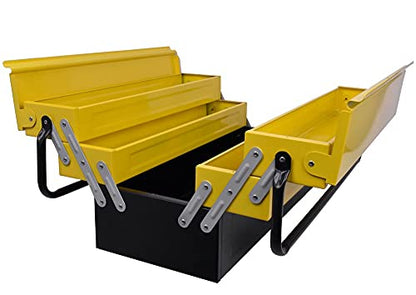 Plantex High Grade Metal Tool Box for Tools/Tool Kit Box for Home and Garage/Tool Box Without Tools-5 Compartment(Yellow & Black)
