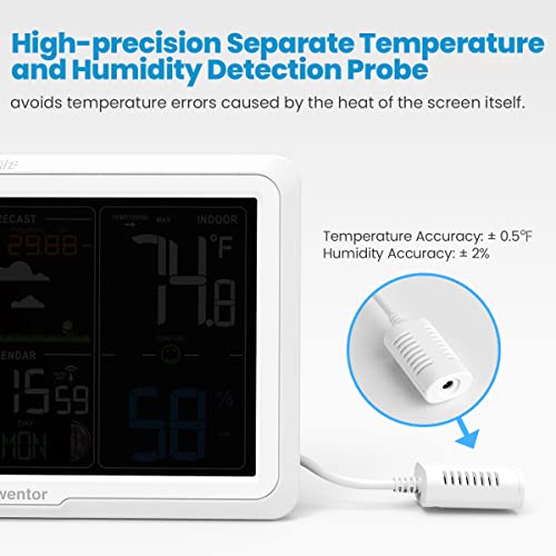 Weather Station Wireless Indoor Outdoor Thermometer - BOZYBO - Digital  Weather Thermometer with Atomic Clock Temperature Humidity Monitor with