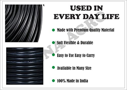 ANNA AGRO (Size : 1/2 (0.5) Inch, Length: 5 Meters, Black) 3 Layered Heavy Duty Braided Water Hose Pipe for Watering Easy to Connect, Garden, Car Wash, Floor Clean, Pet Bath, Yard.