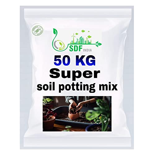 SDF INDIA Potting Mix Potting Mix Soil for Plants- Soil Less All Purpose Ready to use Potting Mix Made with vermicompost/Neem Cake/Potash/River Sand/Bone Meal ( 50 KG)