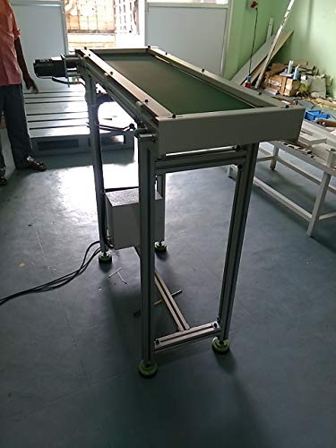 IICPL Belt Conveyor with Aluminium frame -1500 L x 300W x 1200H mm (Green-Silver)