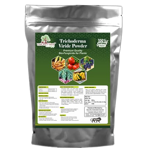 THE WET TREE Trichoderma Viride Powder | Bio Fungicide for Home & Garden Plants | Controls Root Rot, Stem Rot, Bacterial & Fungal Diseases (900 GM)