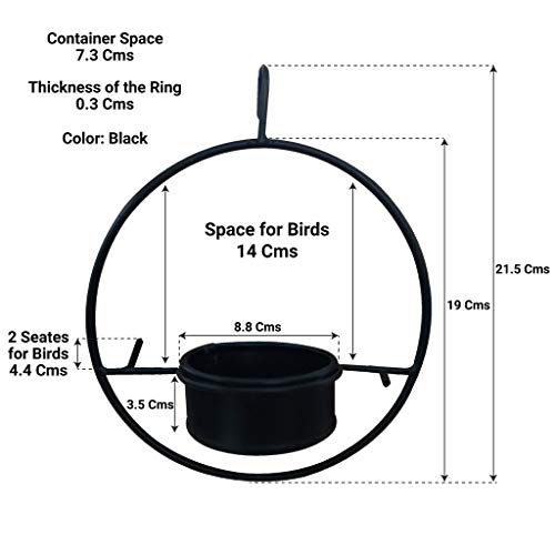 TrustBasket Bird Feeder – Garden Bird Feeder,Hanging Metal Feeder for Balcony,Home,Indoor and Outdoor(Black)
