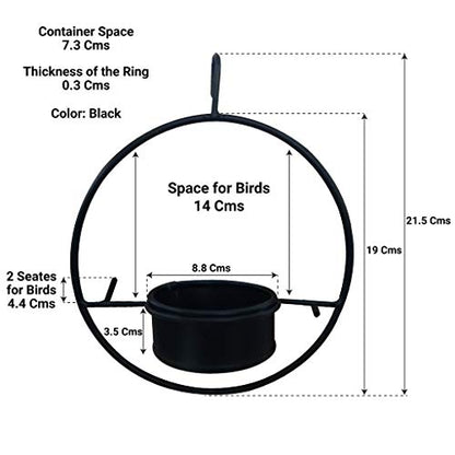 TrustBasket Bird Feeder – Garden Bird Feeder,Hanging Metal Feeder for Balcony,Home,Indoor and Outdoor(Black)