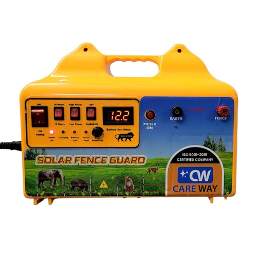 Careway Fully Automatic Solar Zatka Machine for 40 Acre Land |Solar Fence Energizer with LCD Display