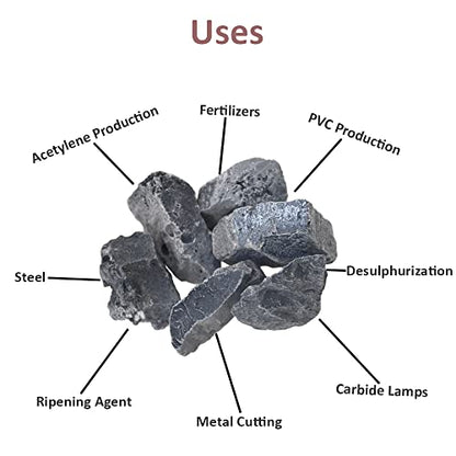 Industrial-Grade Calcium Carbide for Acetylene Gas Generation - Reliable Chemicael Reactant 75% CAS. No. 75-20-7 (400 Gram)