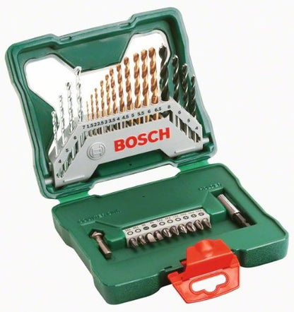 Bosch 06019G80F1 GSR120-Li कॉर्डलेस ड्रिल ड्राइवर, X30Ti ड्रिल बिट के साथ 12V सिंगल बैटरी और ड्राइवर बिट सेट (30-पीस) कॉम्बो