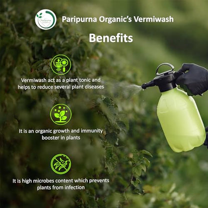Paripurna Organics Vermiwash Plant Fertilizer 1 Ltr | For All Kind of Plant Liquid Manure Root Growth Promoter