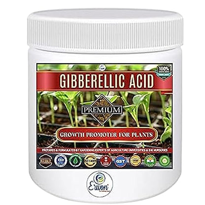 Erwon® Gibberellic acid, वनस्पतींसाठी प्रीमियम अत्यावश्यक शक्तिशाली सेंद्रिय वाढ बूस्टर (10 ग्रॅम)