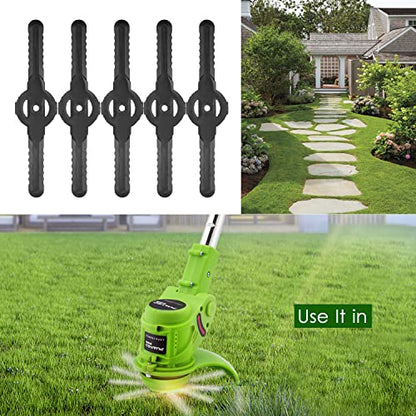 QUKAN Plastic Lawn Mower Blade Grass Cutter Grass Trimmer Weeder Blade Replacement Mower Accessory for Garden Agriculture Use 5PCS/Pack
