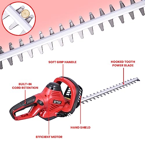 Falcon FEGT-2670 600 Watt Electric Hedge Trimmer 60cm Blade Cutting Length with Mechanical Brake & Extended Reach for Trimming Shrubs Small Trees