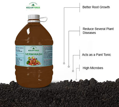 KISANVERSE 5 L Organic Vermiwash | Growth Booster For All Kinds Of Plants