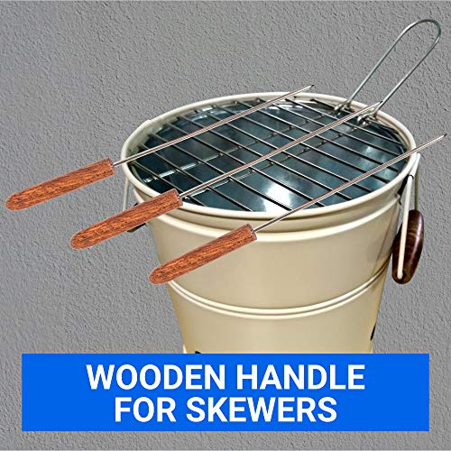 Trustbasket Round Portable Charcoal BBQ Barbeque Bucket Set for Indoor/Outdoor and Multiuse (Ivory)