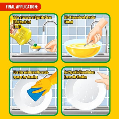 Parle Ropvatika DIY 20 Liter Dishwash Liquid Gel Maker 1kg Lemon Fragrance, Leaves No Residue, Grease Cleaner For All Utensils (DIY: 20 Liter in 1kg (Lemon))