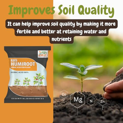 EBS Humiroot Humic Acid | 9KG 500Gram | पौधों और घरेलू उद्यान के लिए