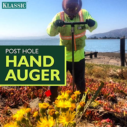 Klassic Post Hole Hand Auger | Used for Plantation | Green | Fence Post Manual Digging | Soil Auger | for Planting Trees, seedlings, Bedding Plants, deep Cultivating, Digging Seeds & Roots