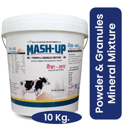 REFIT ANIMAL CARE Milk Booster Mineral Mixture Powder & Granules for Cattle & Poultry, 10 Kg, Mash Up