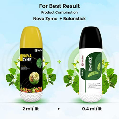 NOVA Zyme | Seaweed Extract Liquid Concentrate | Plant Growth Regulator for Gardens and Agriculture | Helps to Boost Flowering and Fruiting | Helps to Improve Tillering | Kay Bee Bio Organics | 1 Lit.
