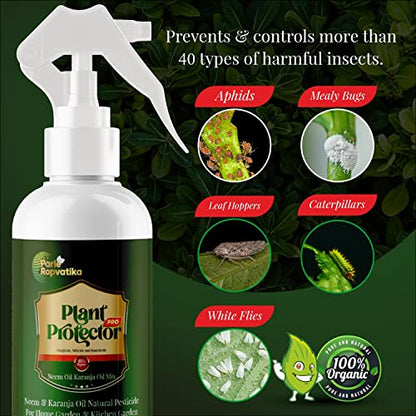 Plant Protector PRO NeemJa Organic Neem Oil and Karanja Oil 500ml for Plants Insects Spray | Neem Oil Spray for Plants Insects Pesticides for Plants in Garden with Spray Bottle and Karanja Oil