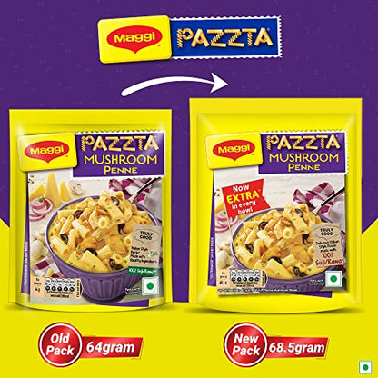 MAGGI Pazzta Mushroom Penne Pasta, Instant Pasta Made with 100% Suji & Quality Ingredients, 68.5g