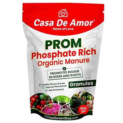 Casa De Amor Phosphate Rich Organic Manure (PROM) Organic Granules Fertilizer for Indoor and Outdoor Plants, Home, Terrace, Flower and Vegetable Gardening (900 gm)