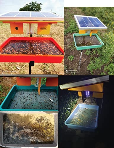 HECTARE Jumbo Automatic Solar UV Light, Li-Ion Battery and Tray Insect Trap with 10 watt Solar Panel for Pest Collection, Yellow