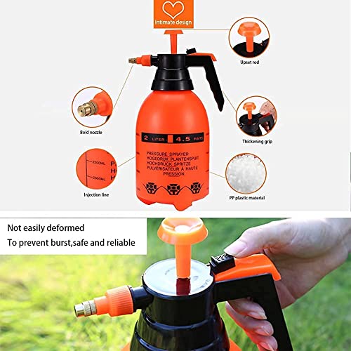 NEOPOL 1 Pc Heavy Duty Garden Pump Pressure Sprayer, Lawn Sprinkler, Water Mister, Spray Bottle for Herbicides, Pesticides, Fertilizers, Plants Flowers (2 L Capacity), Compressor,
