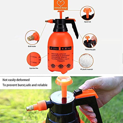 NEOPOL 1 Pc Heavy Duty Garden Pump Pressure Sprayer, Lawn Sprinkler, Water Mister, Spray Bottle for Herbicides, Pesticides, Fertilizers, Plants Flowers (2 L Capacity), Compressor,