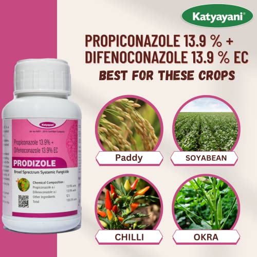 Katyayani Propiconazol 13.9% + Difenoconazol 13.9% Mixture of triazole fungicides to Control of Sheath Blight and Dirty Panicle Disease in Paddy. (250 ML)