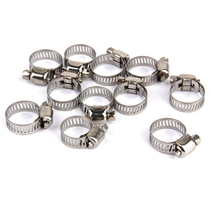 Generic 10Pcs Adjustable Fuel Petrol Pipe Hose Clips Stainless Spring Clamp 13-19Mm