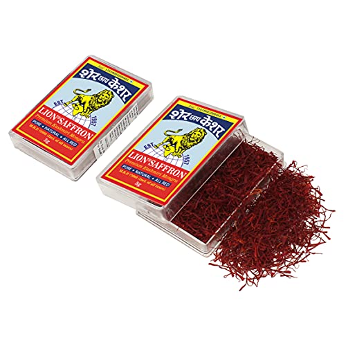 Lion Saffron, 10g, Original Mongra Kashmiri Saffron/Kesar (A++ Grade) for Pregnant Women, Skin, Face, Food and Puja (Value Pack of 2 (2 X 5g = 10g))