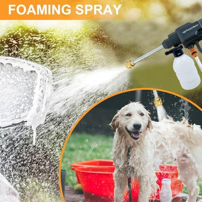 SHOPECOM Wireless High Pressure Washer Water Spray Gun for Car Wash Bike Washing Cleaning Gardening | 48V Rechargeable Electric High Pressure Water Gun with Adjustable Nozzle and 5M Hose Pipe