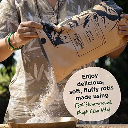 Two Brothers Organic Farms - Khapli Wheat Flour (2 kg) | High Dietary Fiber for Easy Digestion | Stoneground Emmer Atta
